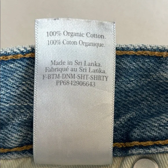 EVERLANE The Relaxed 90’s shorts button fly 5 pockets raw edge hem light blue 27 - Picture 10 of 16